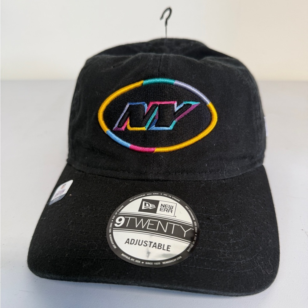 New Era New York Jets 9twenty Adjustable Hat Crucial Catch intercept Cancer Blak